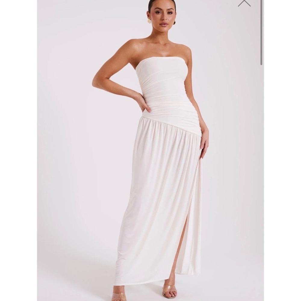 Meshki Bex Strapless Slinky Maxi Dress with Slit